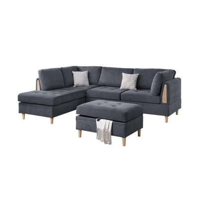 Adriano 3-Piece Sectional Set W/ Ottoman