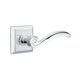 Elan Wave/Drop Privacy (Bed & Bath) Door Lever with Square Rosette