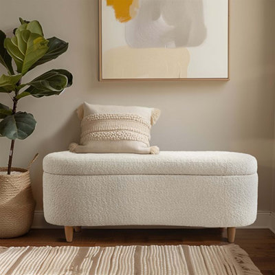 Chase Boucle Ottoman with Soft Close Hinges