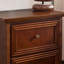 Table de chevet Mid-Century moderne avec station de charge et trou de sortie et 2 tiroirs-1397166252