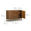 Buffet en bois massif moderne Seneca avec portes à ouverture par pression, façades de tiroirs Live Edge et rangement spacieux-415606755