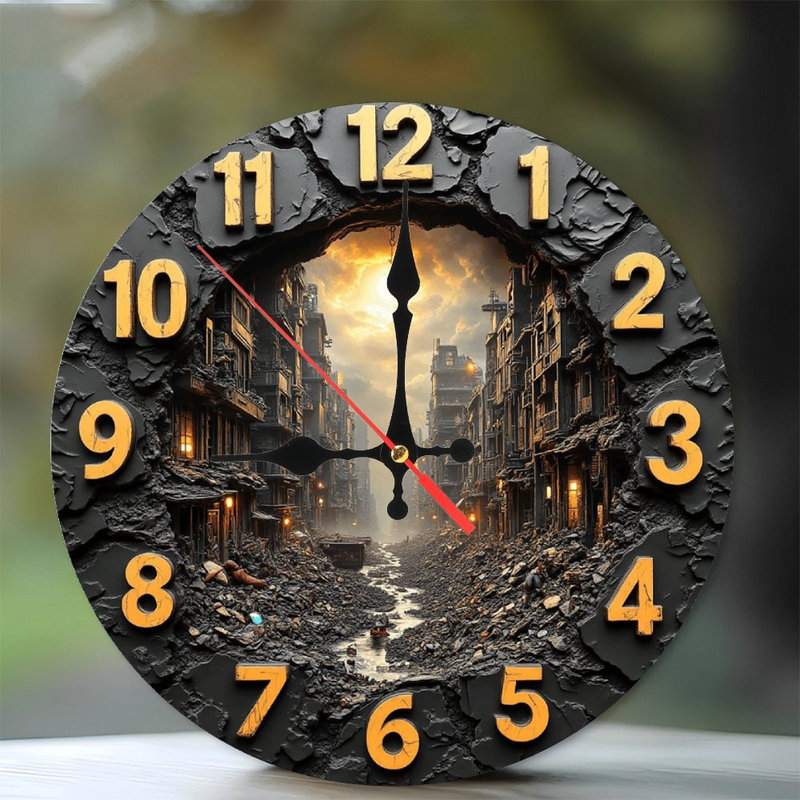 Horloge murale post apocalyptique
