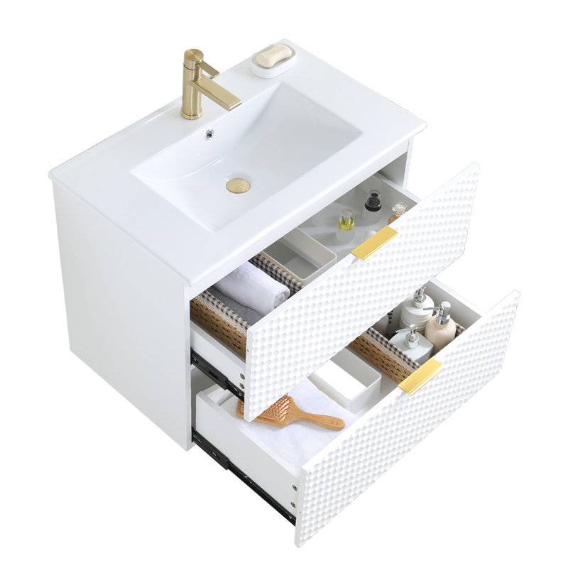 30 " White Wall-Mounted Single Bathroom Vanity Set