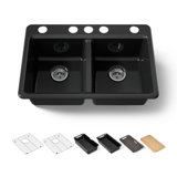 Riverby® 33" undermount double-bowl workstation kitchen sink
