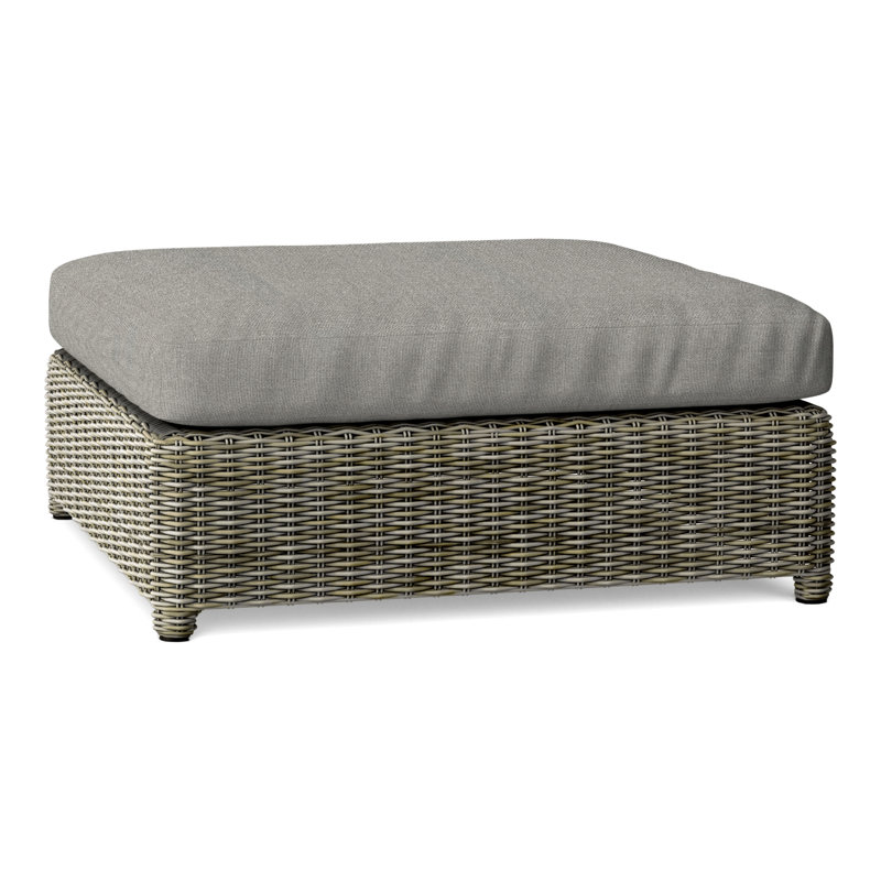 Sag Harbor Outdoor Ottoman, Sharkskin, Sag Harbor Driftwood