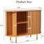 Armoire de rangement, armoire à buffet cannelée avec portes coulissantes Tambour et tablette réglable, console d'appoint pour la cuisine, le salon et le vestibule-957287476-957287477