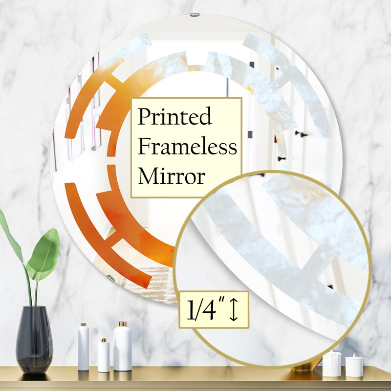 Miroir mural moderne sans cadre, 31,5 po x 31,5 po, Vraie pierre