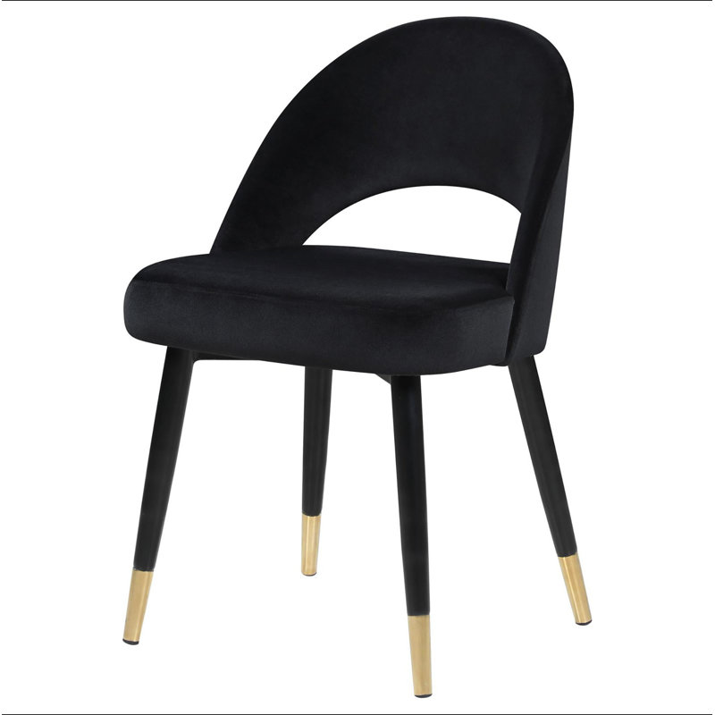 Chaises d'appoint arquées noires (ensemble de 2), Noir