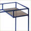 Bureaux, bureau moderne avec plateau en verre avec rangement | Finition bleue | Cadre en métal