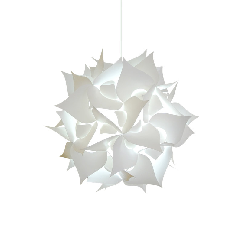 Akari Lanterns Medium Spades Hanging Pendant Light - Cool white glow, 16" H x 16" W