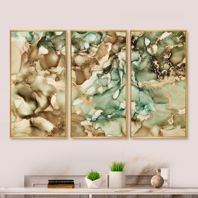 3 pièces, cadre flottant, impression sur bois