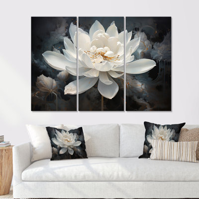 Serenity Blossum Lotus - ensemble d'art sur toile de lotus
