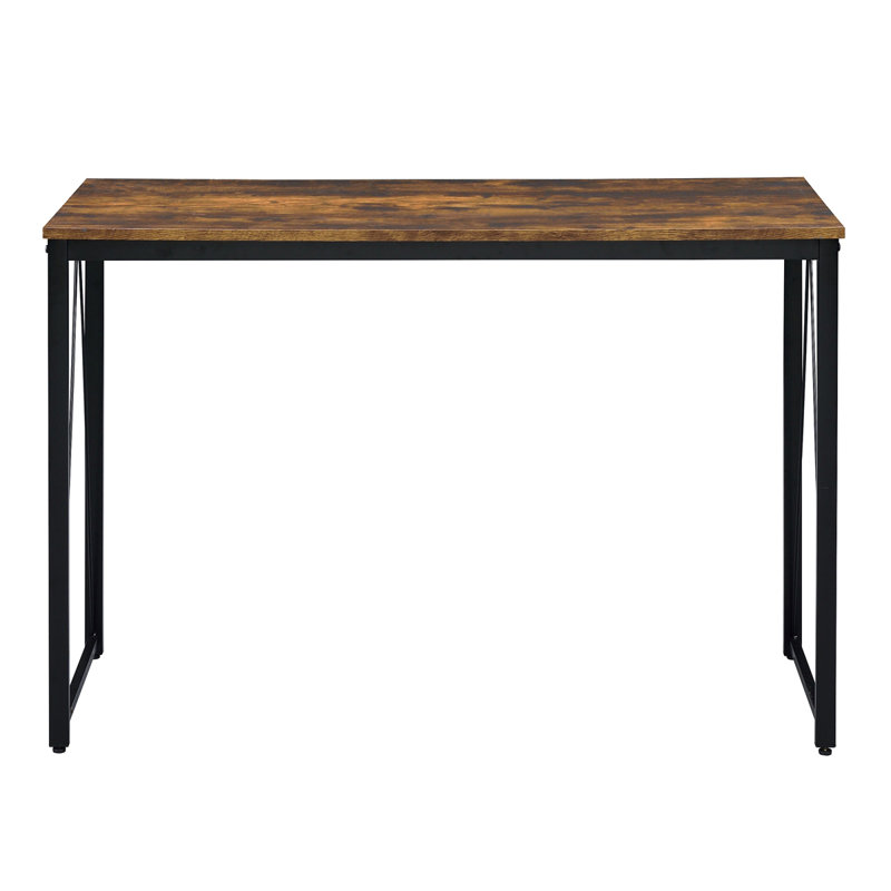 Writing Desk with Metal Sled Base, Brown, 28.5" H x 47.5" W x 19.5" D