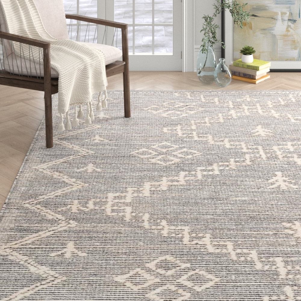 Beige Hand-Woven Moroccan Jute Rug, Rectangle 10' x 13'