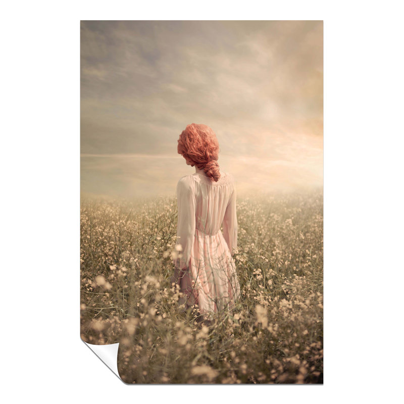Woman In A Pastel Field - No Frame Print, 76cm H x 51cm W x 0.5cm D
