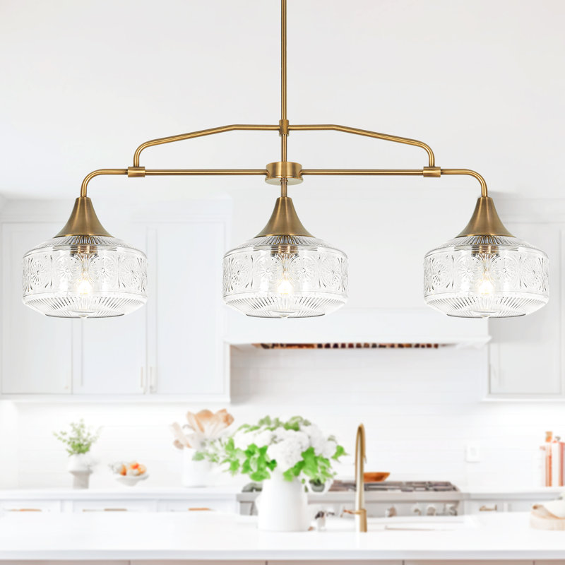 Éclairage pour îlot de cuisine 3 lumières Gold, Doré