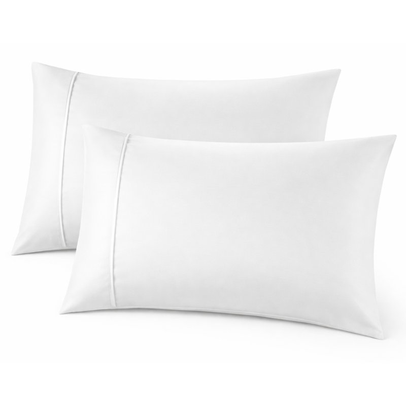 Cooling Bamboo Pillowcases, Set of 2 – Ultra Soft & Breathable, White, King