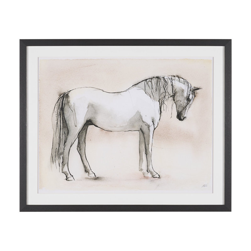 by Studio Hand-Embellished Framed Artwork Matted under Glass, 53.0L x 1.5W x 43.0H, Elegant Beauties III (32 x 42)