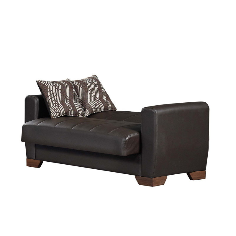 Causeuse convertible avec rangement Primenest Nexaro Collection, polyuréthane brun, Brun