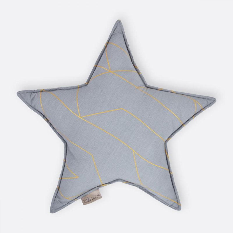 Goldene Linien Geometric Novelty Cushion, Grey
