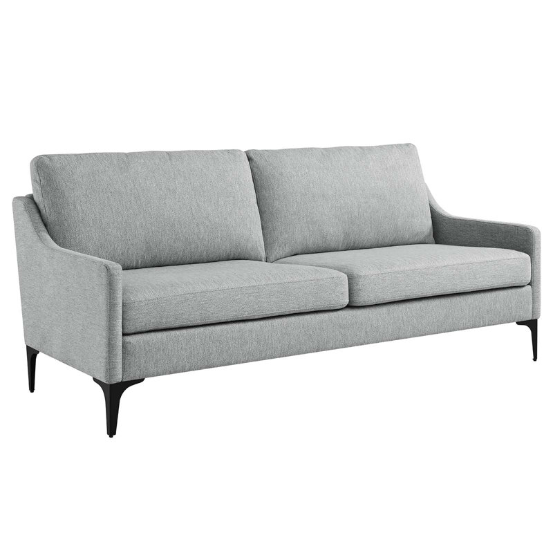 Modway Corland Upholstered Sofa, Light Gray 100% Linen