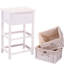 White Nightstand With Enough Storage, One Drawer And Two Removable Storage For Home Bedroom