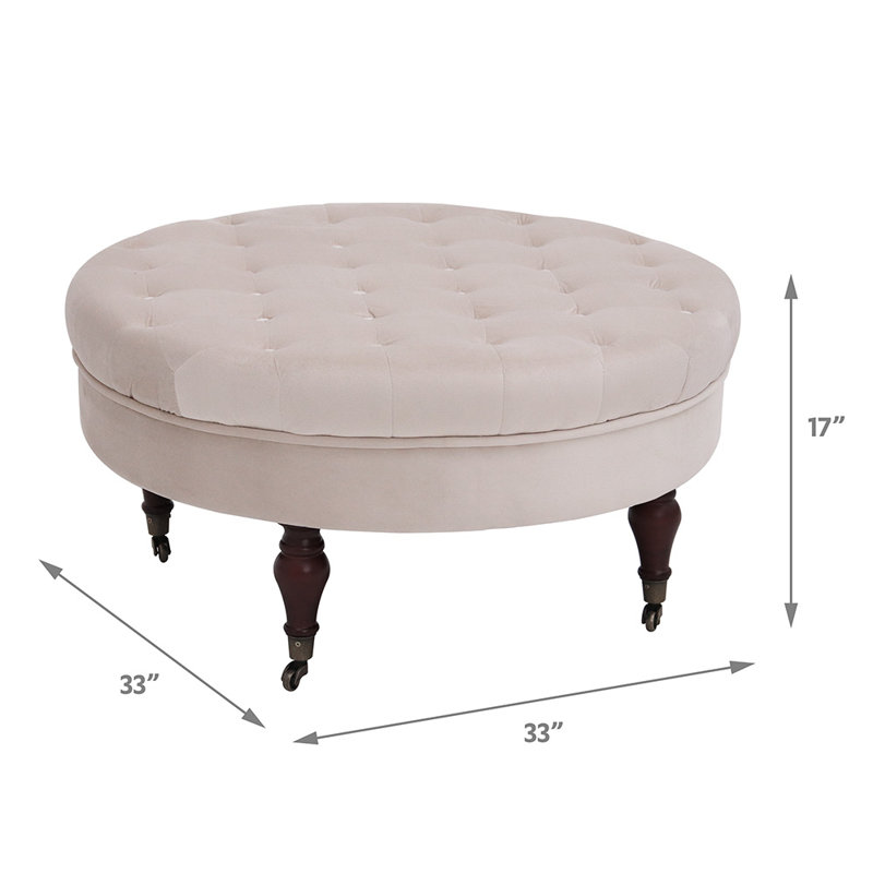 Repose-pieds Smpad 32,3 po, Velours beige