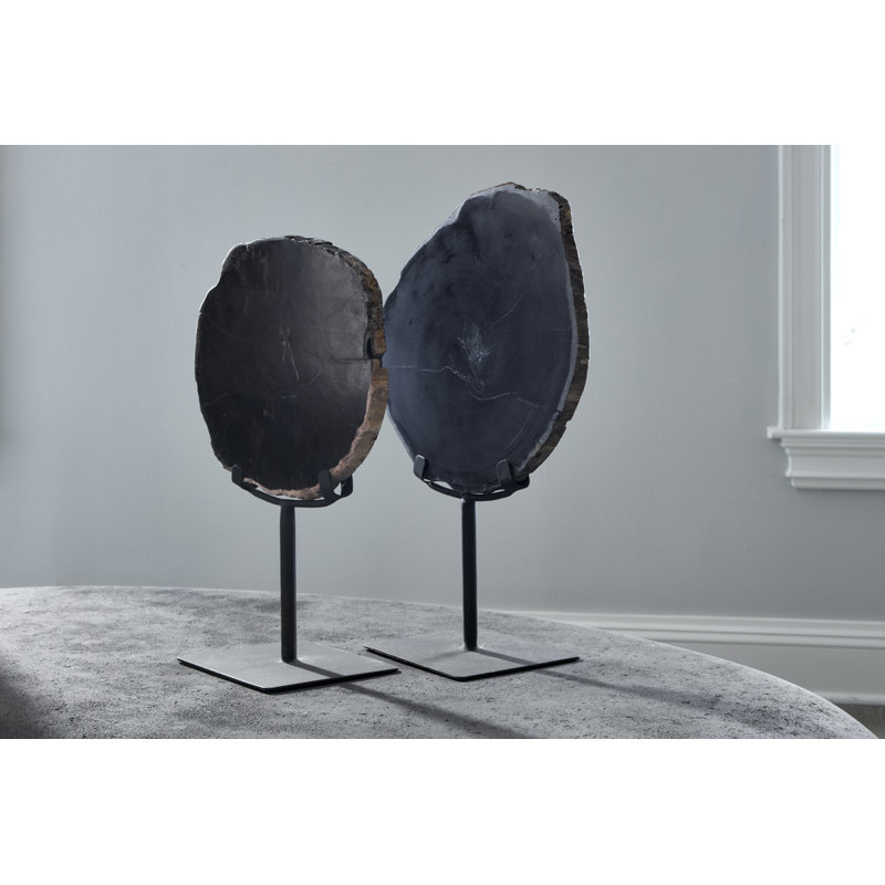 Elements Petrified Wood Slice On Stand