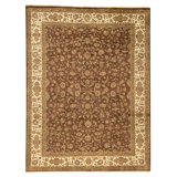 Hand Knotted Wool Oriental Area Rug in Brown And Beige