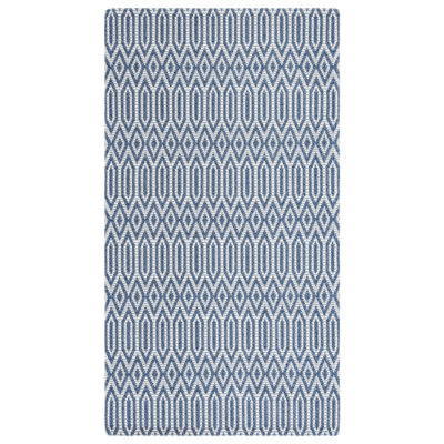 Martha Stewart Cotton Geometric Rug in Blue/Gray