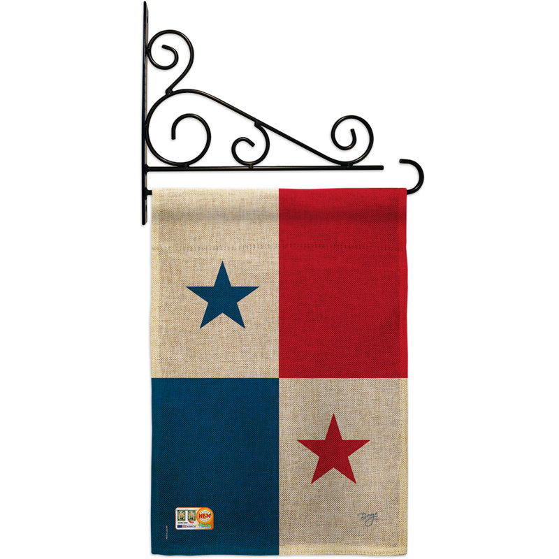 En toile jute 2 côtés 19 x 13 po panama drapeau de jardin