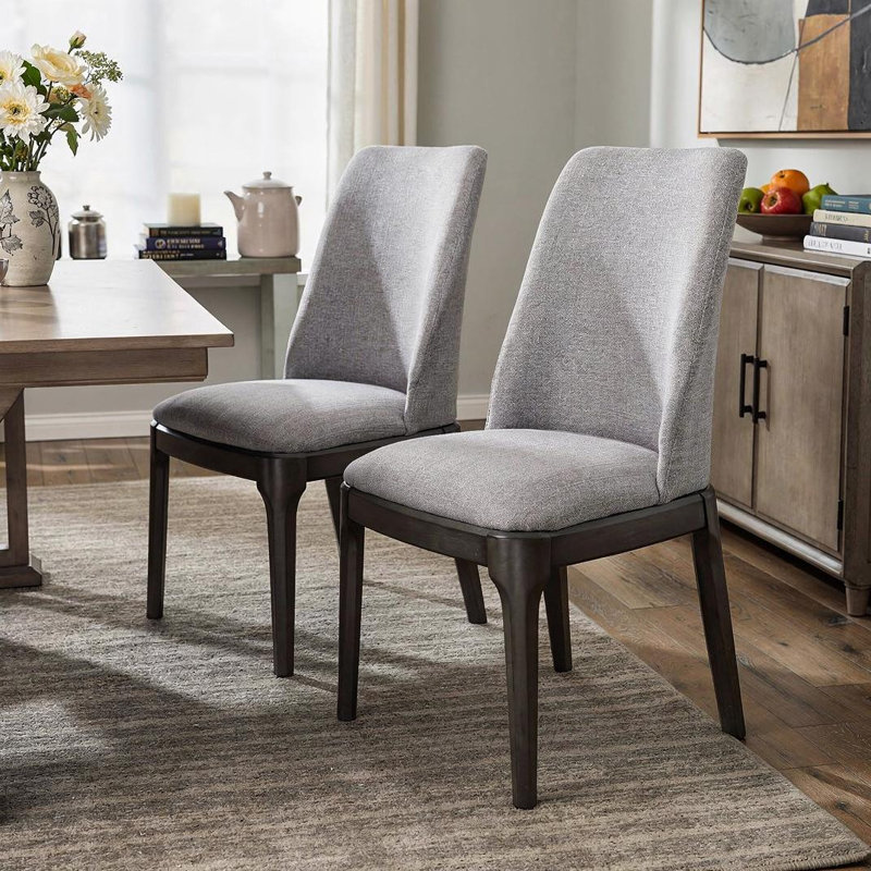 Chaise parsons en lin gris