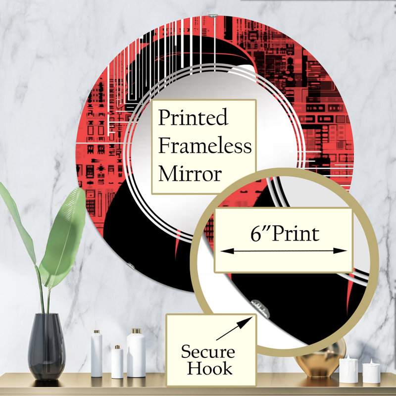 Urban Fat Cyberpunk Femme - Miroir mural moderne rond, 32 po x 32 po