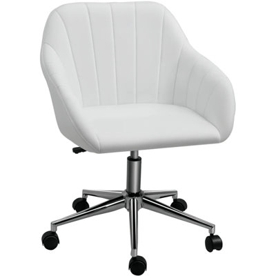 Faux Leather Office Chair, Adjustable Swivel Design For Office, Sleek Modern Look & Comfy Seating