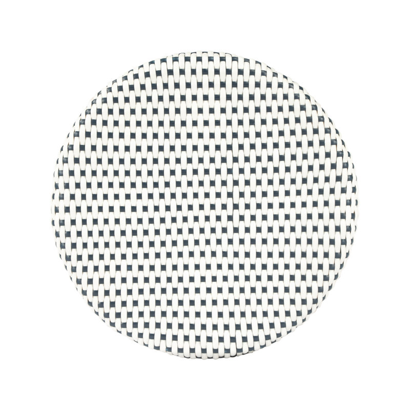 Tobias Rattan Bar Stool & Counter Stool, Counter Stool (24" Seat Height), White/Navy Dot/Natural Rattan Frame