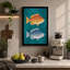 Fish in Symmetry Modern - Wrapped Canvas-779409703-779409705