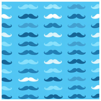 Couvertures bleues à motif de moustache