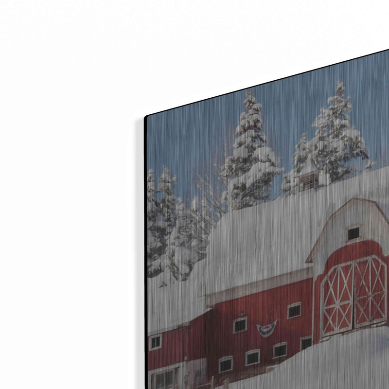 «Red, White and Cold» par Lori Deiter, art mural en métal, H 12 po x l 16 po
