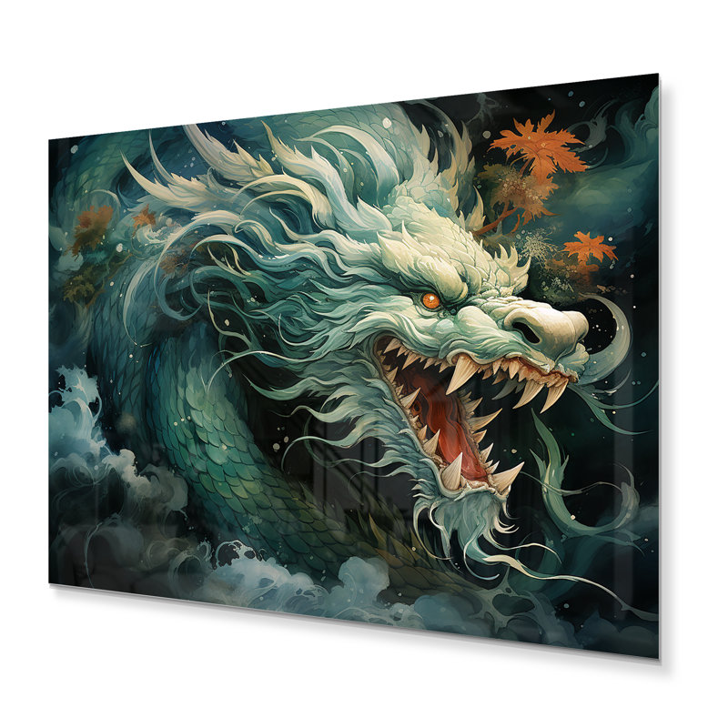 Porcelaine de Chine art jade I - décoration murale en métal chinois, H 12 po x l 20 po