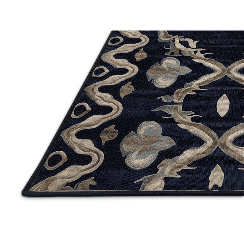 Machine Washable Gray Area Rug, Rectangle 8' x 10'
