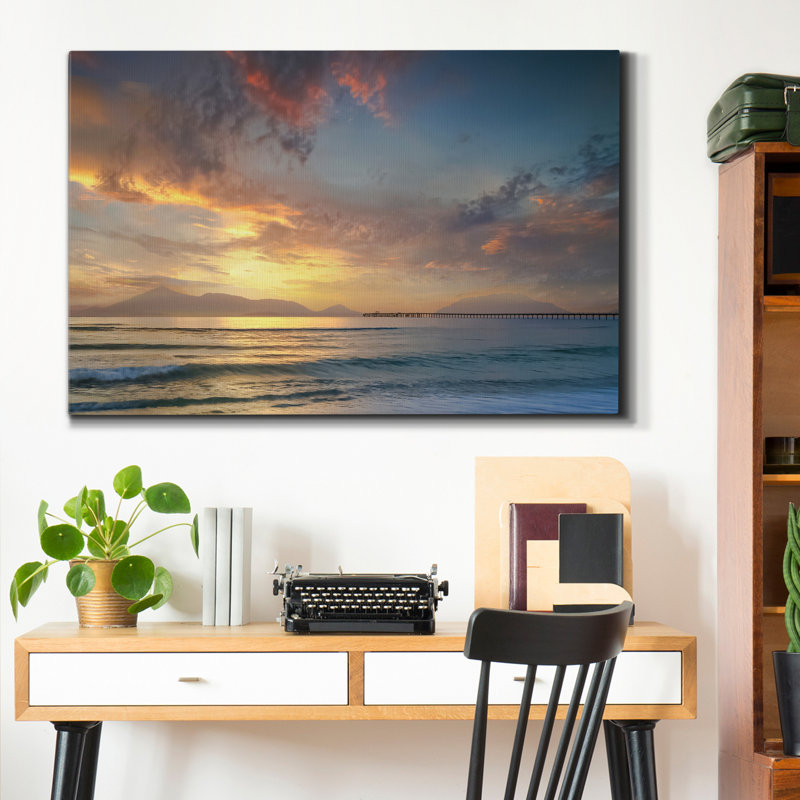 Partage le coucher de soleil - reproduction sur toile tendue, H 12 po x l 8 po x P 1 po