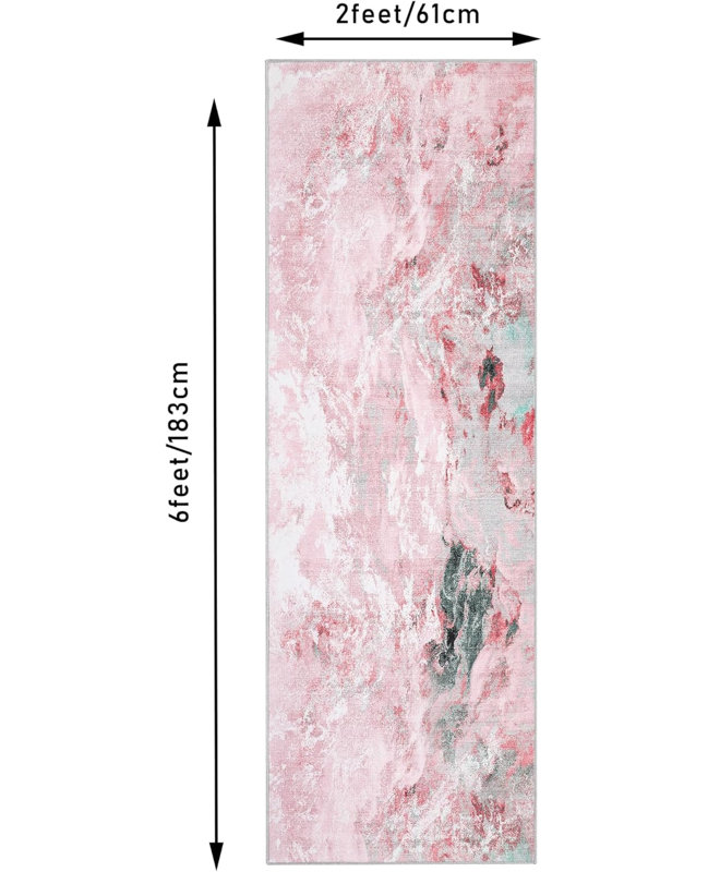 Machine Washable Non-Slip Rubberback Runner Modern Abstract Geometric Print Carpet Traditional Area Rug for HallwayBedroomLiving Room2x6Gold