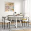 Ensemble de salle à manger 3 pièces, table à manger à tréteaux et 2 fauteuils bouclés-137787910