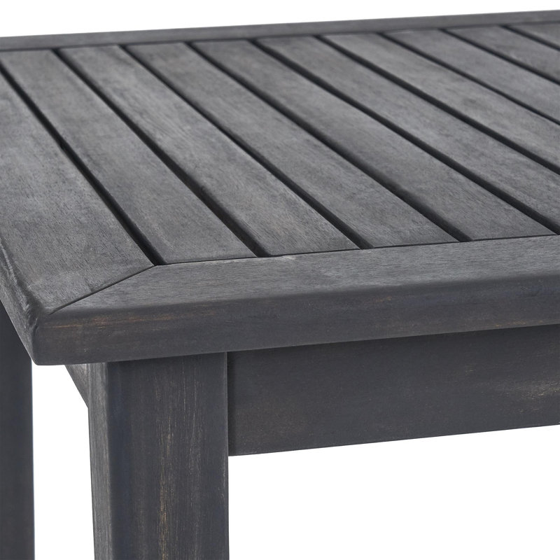 Outdoor Minimalist Acacia Wood Rectangle Bar Table - Dark Gray, Dark Gray