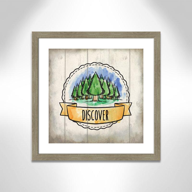 «Adventure is out There», art encadré 3, H 22,5 po x l 22,5 po x P 0,6 po, Encadré plat de bois de grange gris