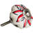 Set of Eight Red And White Floral Ceramic Drawer Pull Knobs