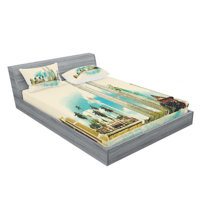 Ensemble de draps East Kuala Lumpur Cityscape, Ensemble de drap pour grand lit avec drap-housse