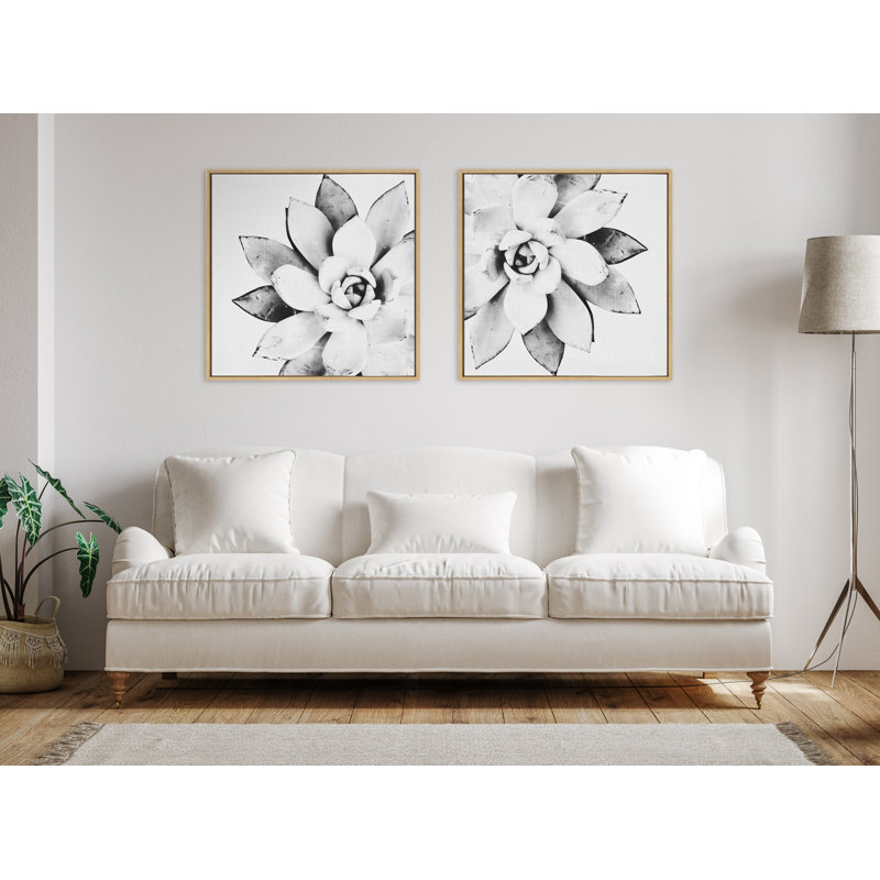"Modern Succulent" par Simon Te, reproduction d'art sur toile encadrée, H 30 po x l 30 po