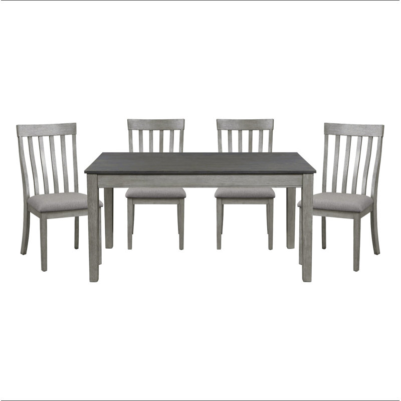 Ensemble de chaises de salle à manger 2 pièces ensemble de chaises en bois brossé gris clair, Gris