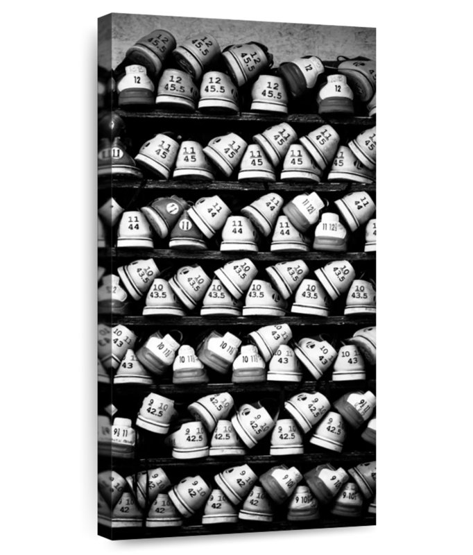 Présentoir de chaussures de bowling, H 54 po x l 27 po